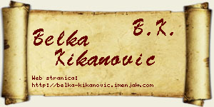 Belka Kikanović vizit kartica